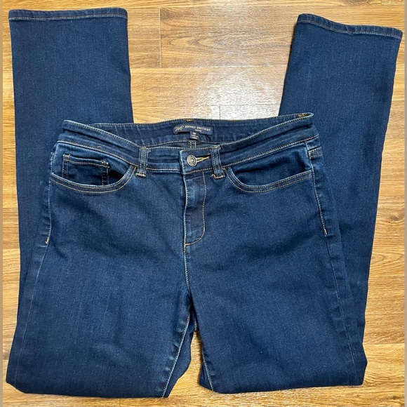 Women’s petite Brooks Brothers Dark wash straight cut denim jeans size 8P EUC - Picture 4 of 9